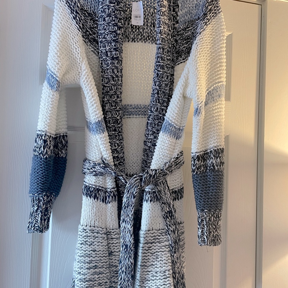 LOFT long cardigan with sash